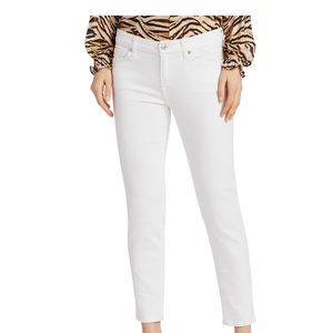 7 For All Mankind The Midrise Skinny Jean in White